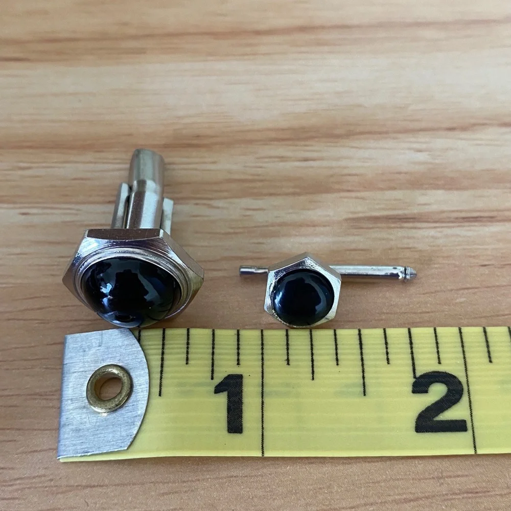 Silvertone Black Cufflinks and Shirt Stud Set